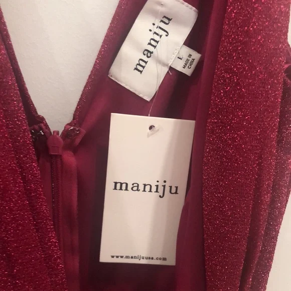 Lulu’s NWT Magenta Metallic Pleated Maxi 🔥 - Picture 7 of 12